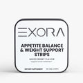 Exora appetite balance and weight support strips packaging on a white background