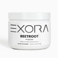 Jar of Exora Beetroot Powder on a white background