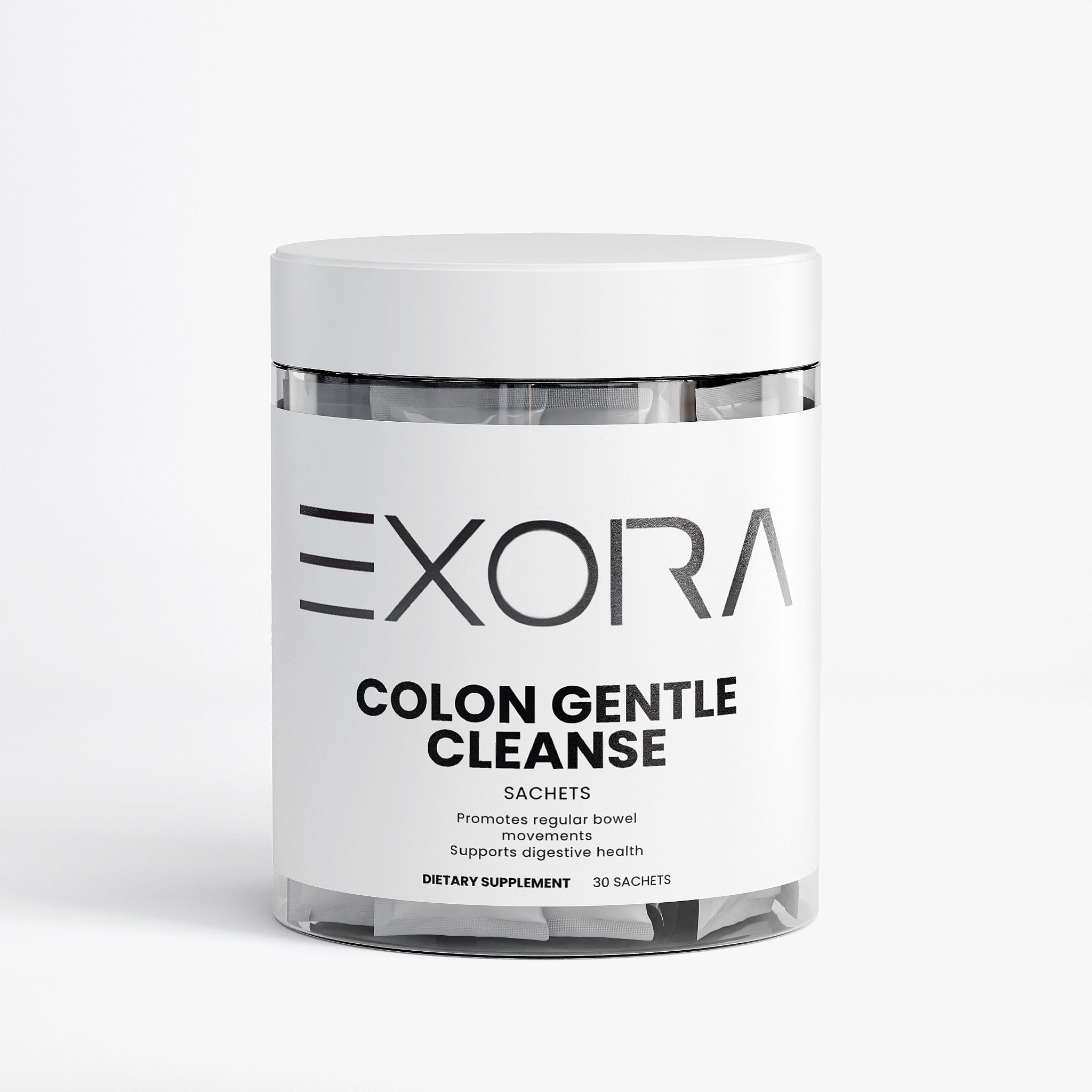 Jar of Exora Colon Gentle Cleanse on a white background
