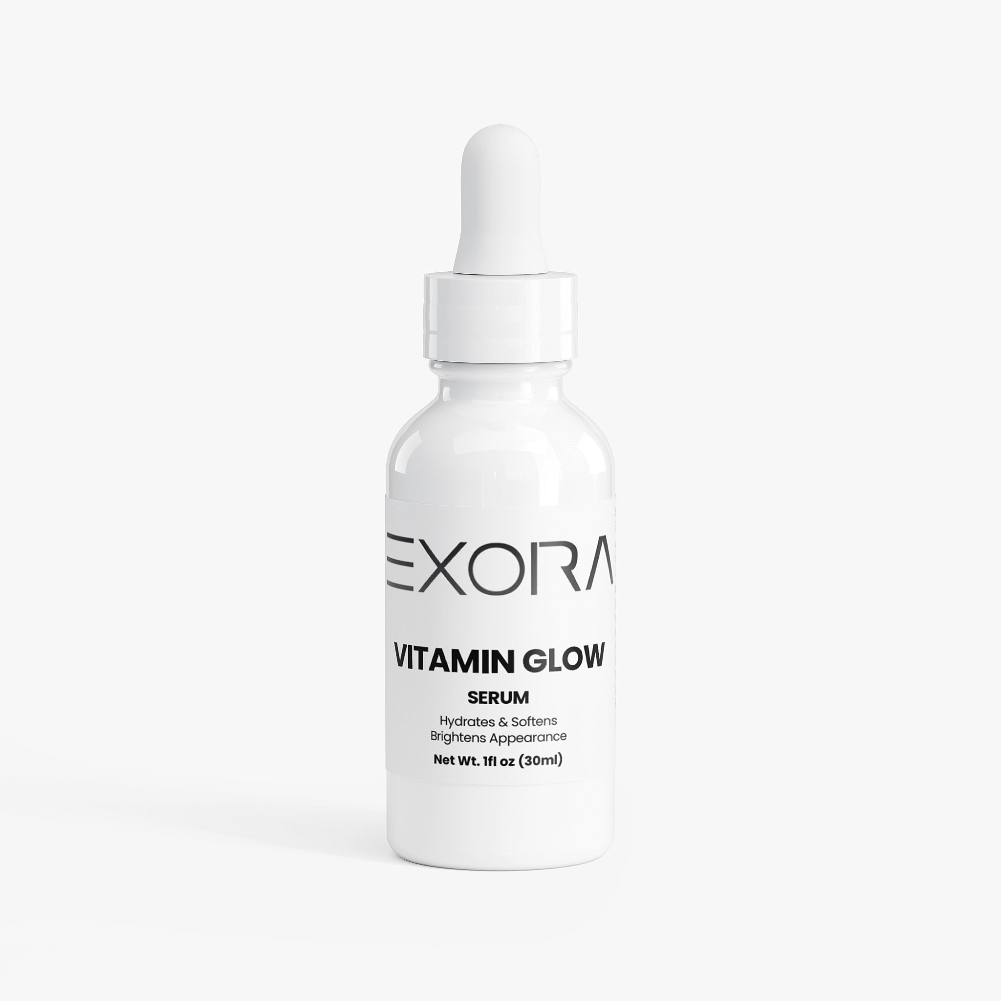 EXORA Vitamin Glow Serum bottle on a white background