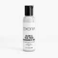 Exora aloe and tea tree radiance gel bottle on a white background