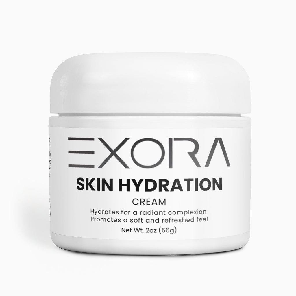 Exora Skin Hydration Cream jar on a white background
