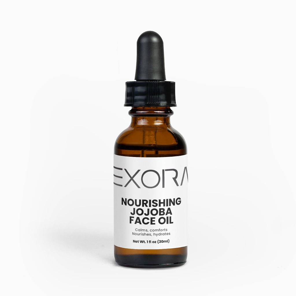 Exora Nourishing Jojoba Face Oil bottle on a white background