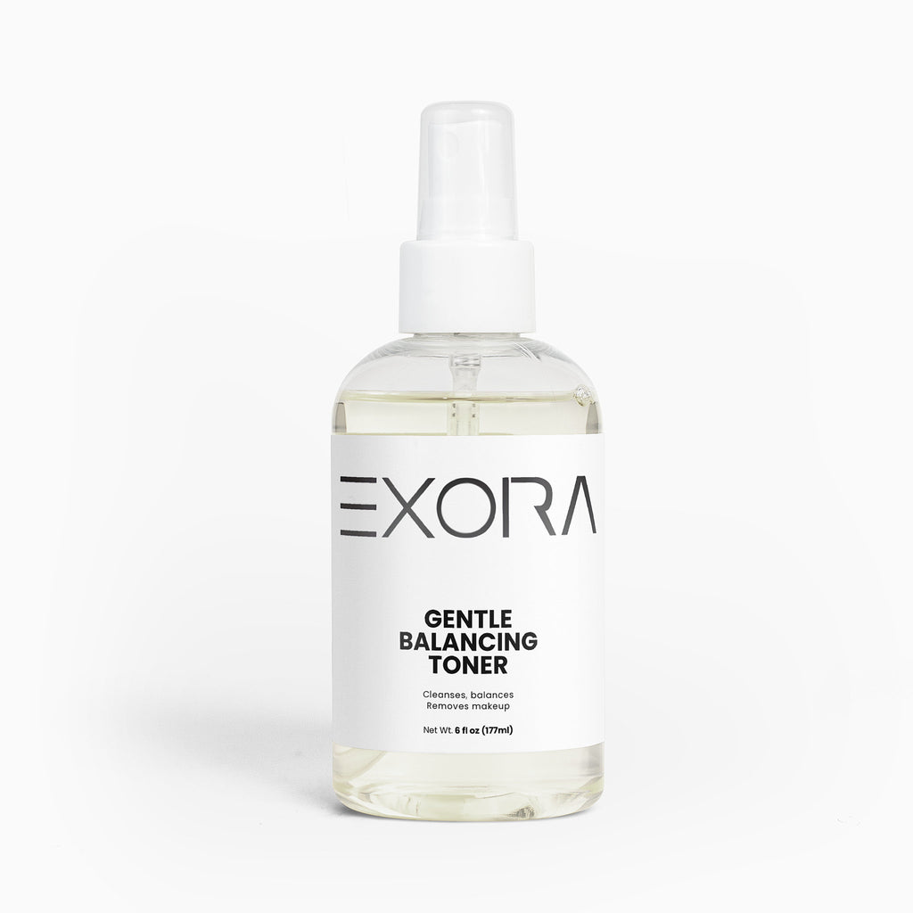 EXORA Gentle Balancing Toner bottle on a white background
