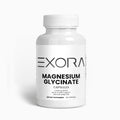 Supplement bottle labeled 'Exora Magnesium Glycinate' on a white background