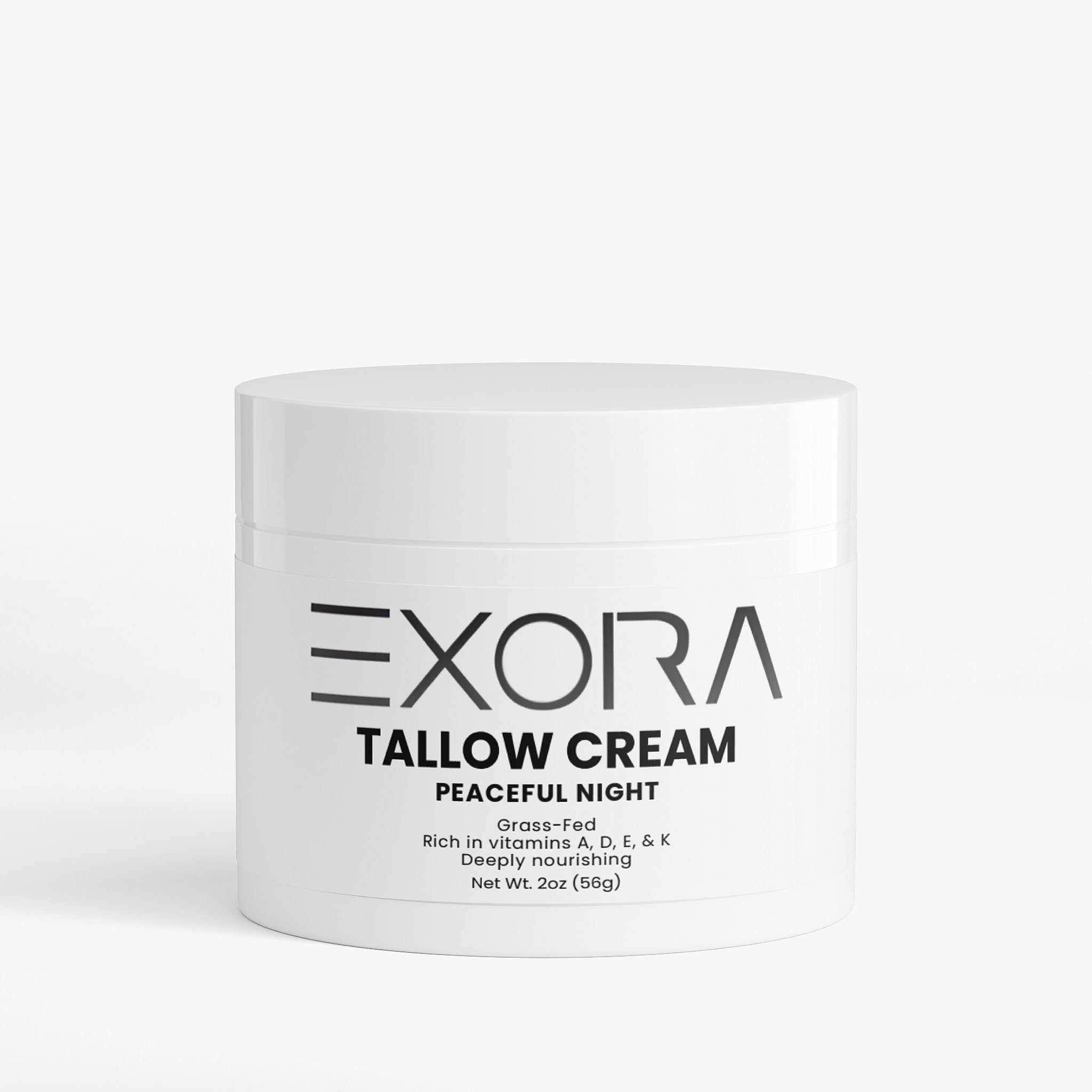 Exora Tallow Cream jar on a white background