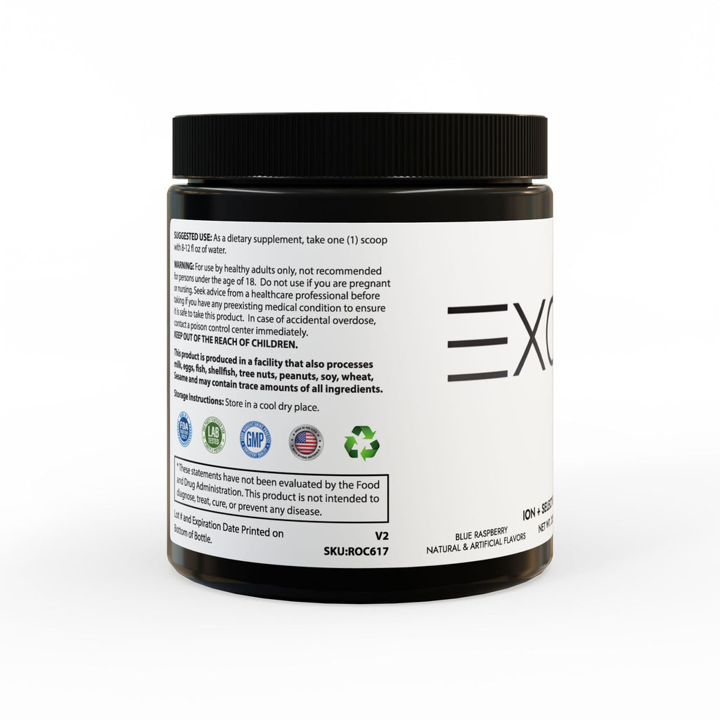 Supplement container with label on a white background