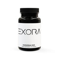 Magnesium Zinc supplement bottle labeled 'EXORA' on a white background
