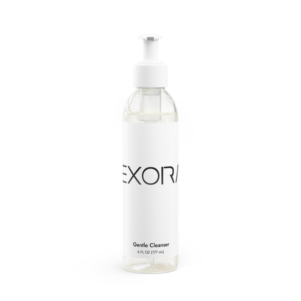 Bottle of 'EXORA' Gentle Cleanser on a white background