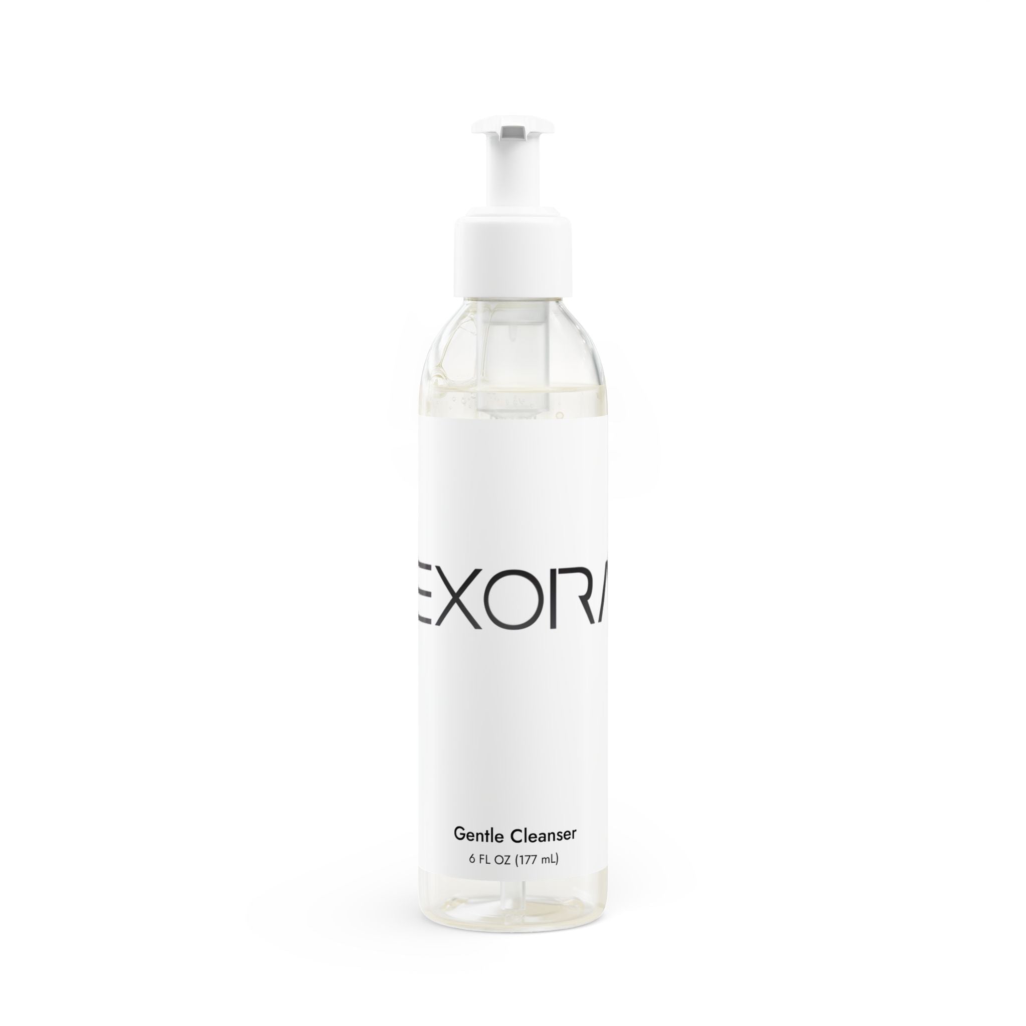 Bottle of 'EXORA' Gentle Cleanser on a white background